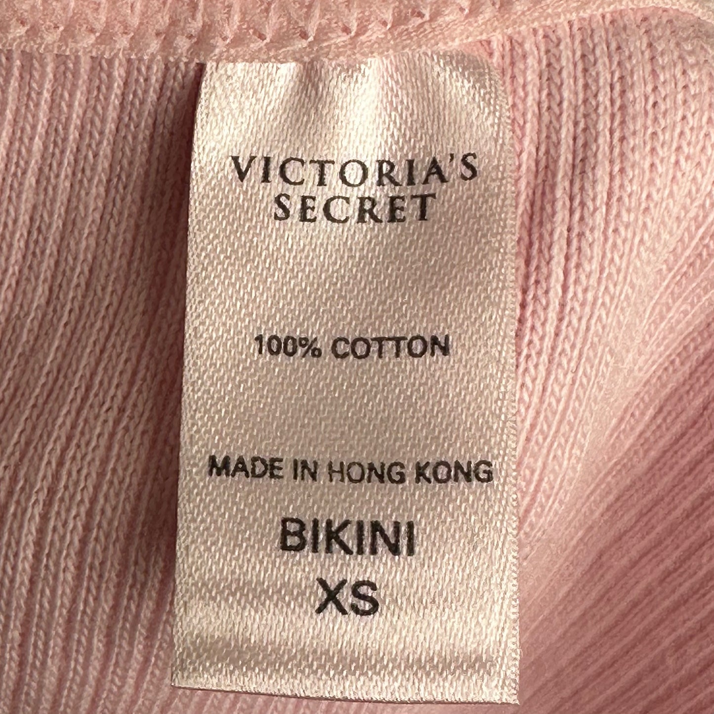 Y2K Victoria’s Secret Ribbed Cotton Lingerie with Sequin Lips, Tank Top and Bikini Panties, Size XS, Deadstock with Tags