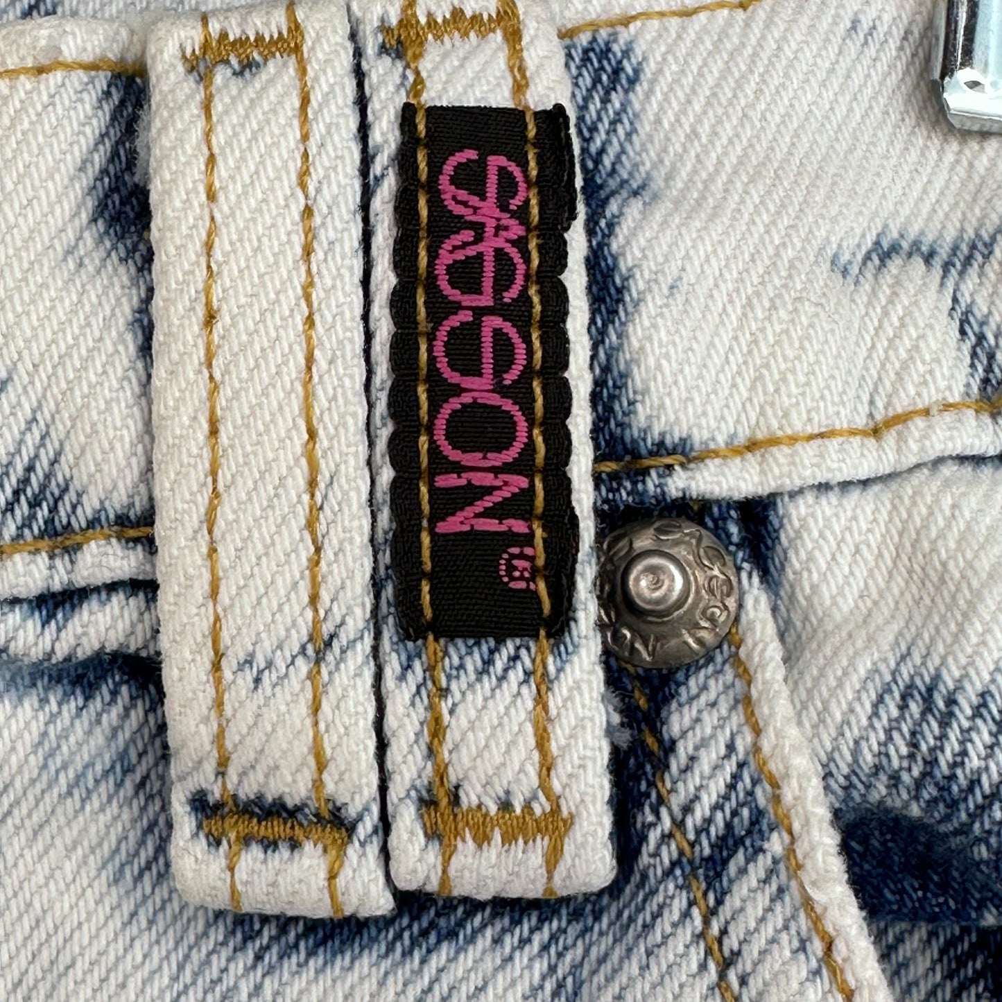 1980s Acid Wash Button Fly Denim Shorts, Sasson, 30" Waist