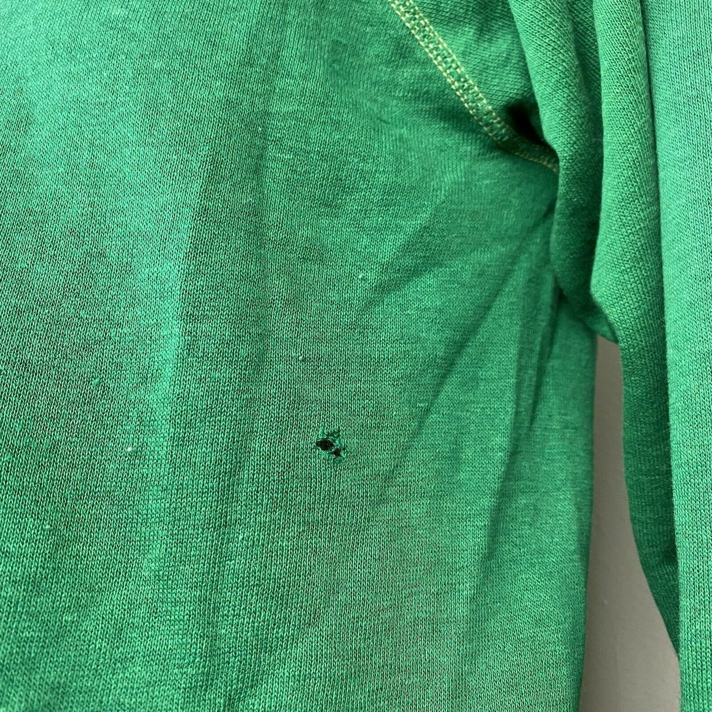1970s Distressed Green Sweatshirt, Sportswear Size Medium, Raglan Crewneck
