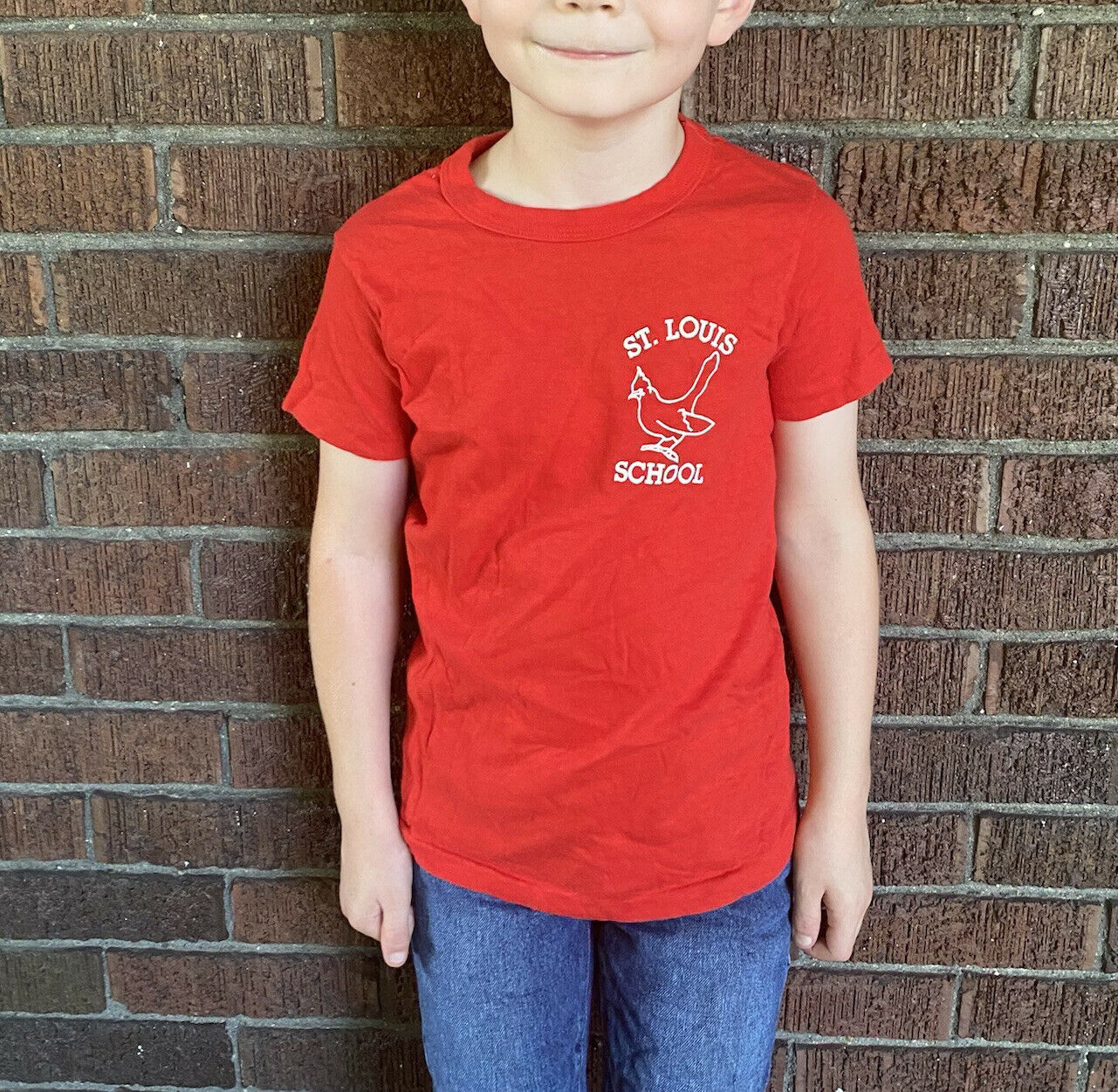 1970s St Louis School T-Shirt, Hanes Youth M 10-12, Kids Size 6/Adult Size XXS, Memphis, St Louis Cardinals