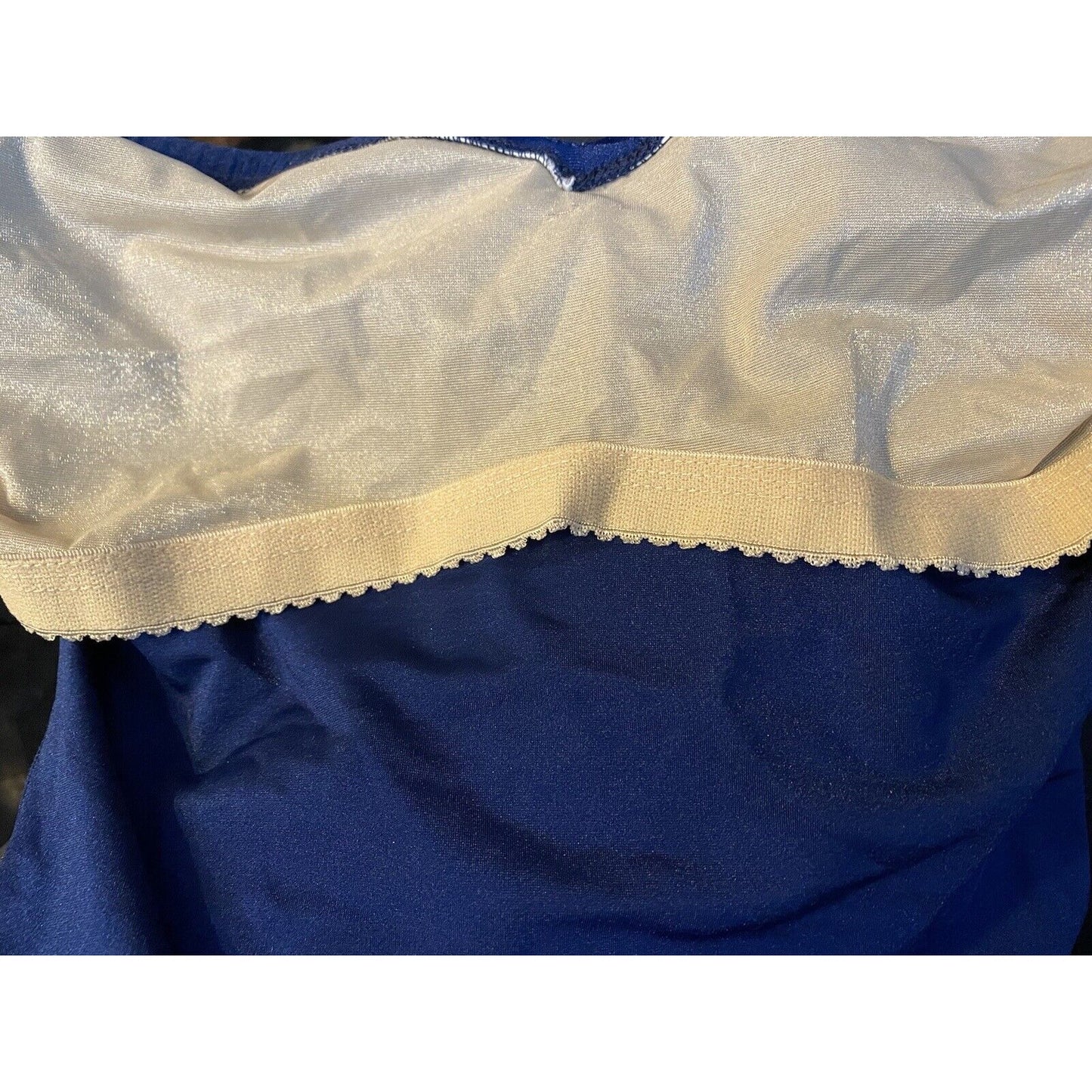 1980s Navy Blue Gottex Swimsuit, Gold Nautical Ship, Size Small