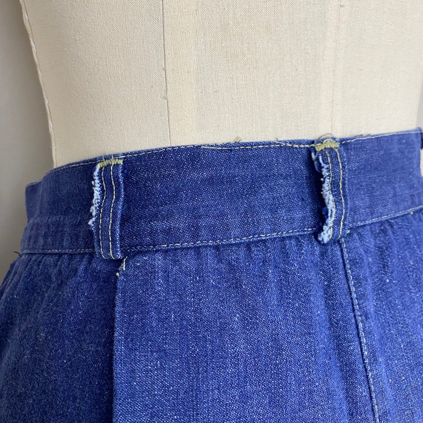 1970s High Waisted Denim Shorts, 28.5" Waist