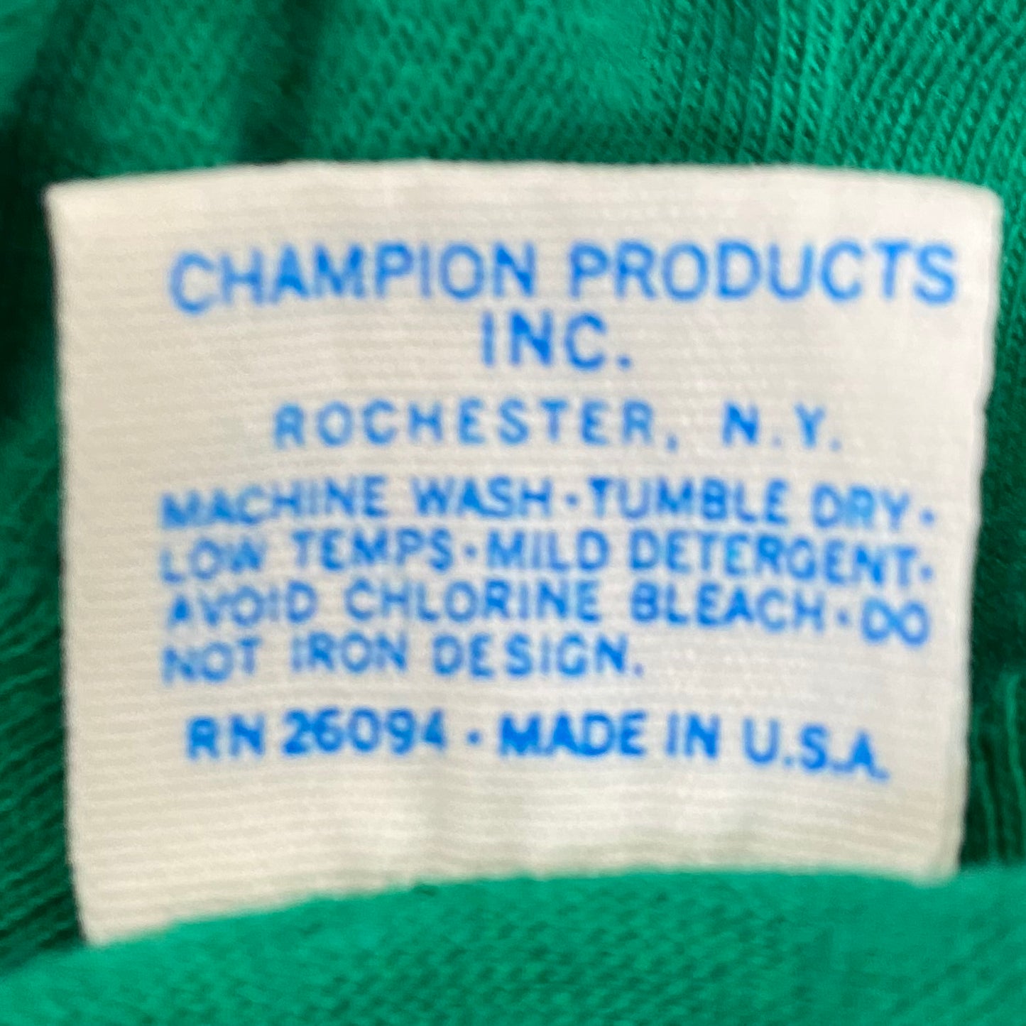 1980s Lands’ End Champion T-Shirt, Size S/M, Green Spell Out
