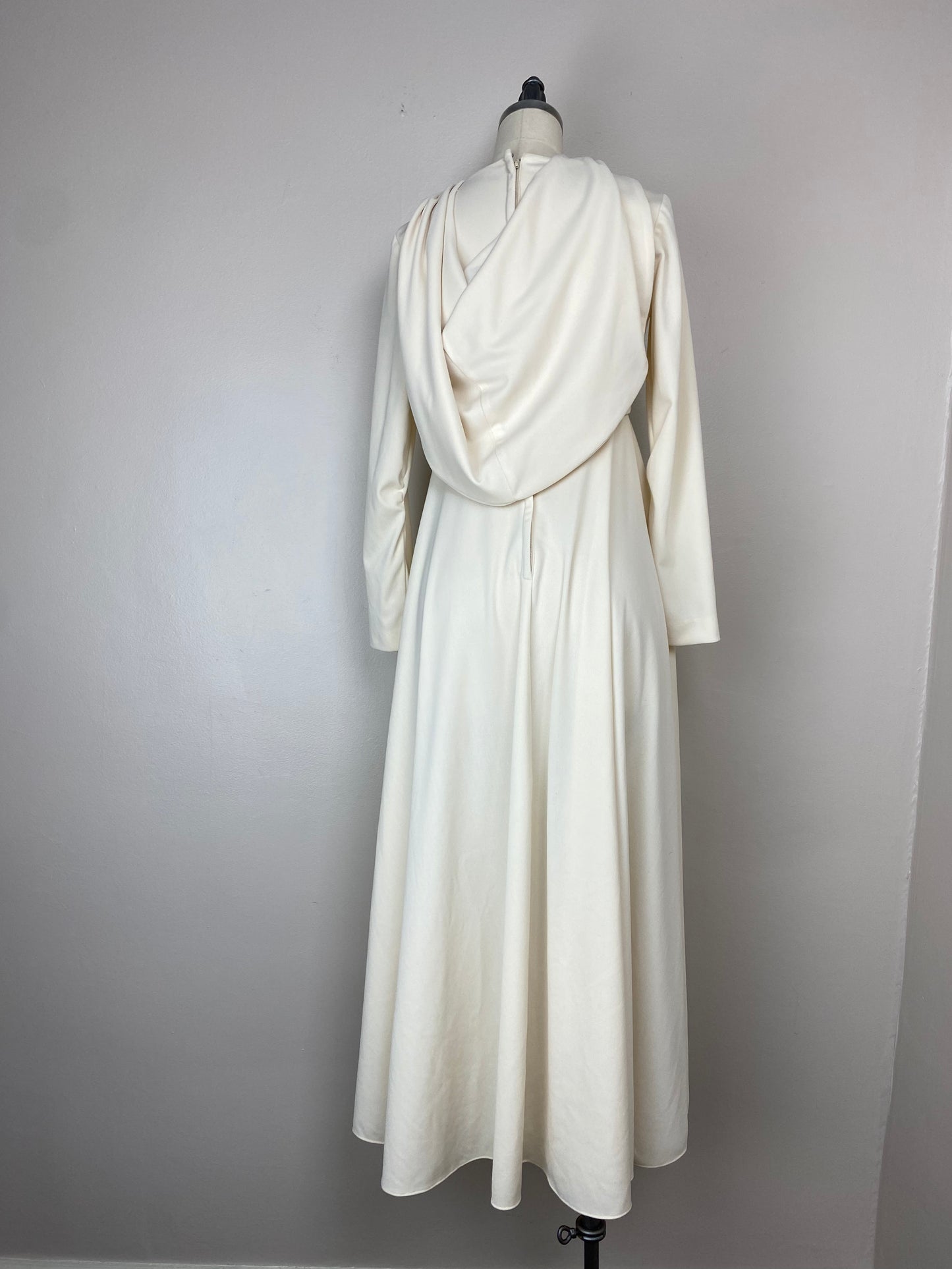 1960s/70s Futuristic Hooded Maxi Dress, Size XS