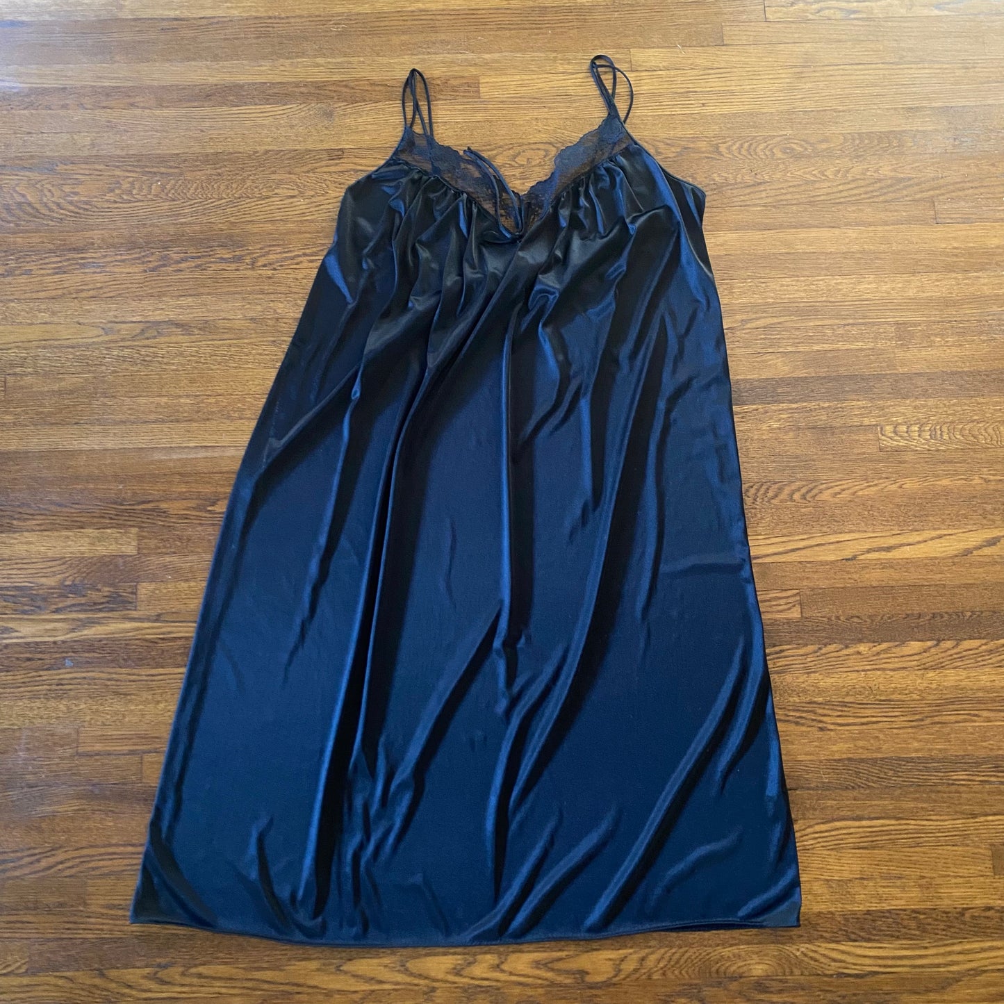 1970s/80s Black Nylon Peignoir Set, Ilise Stevens Size 3X