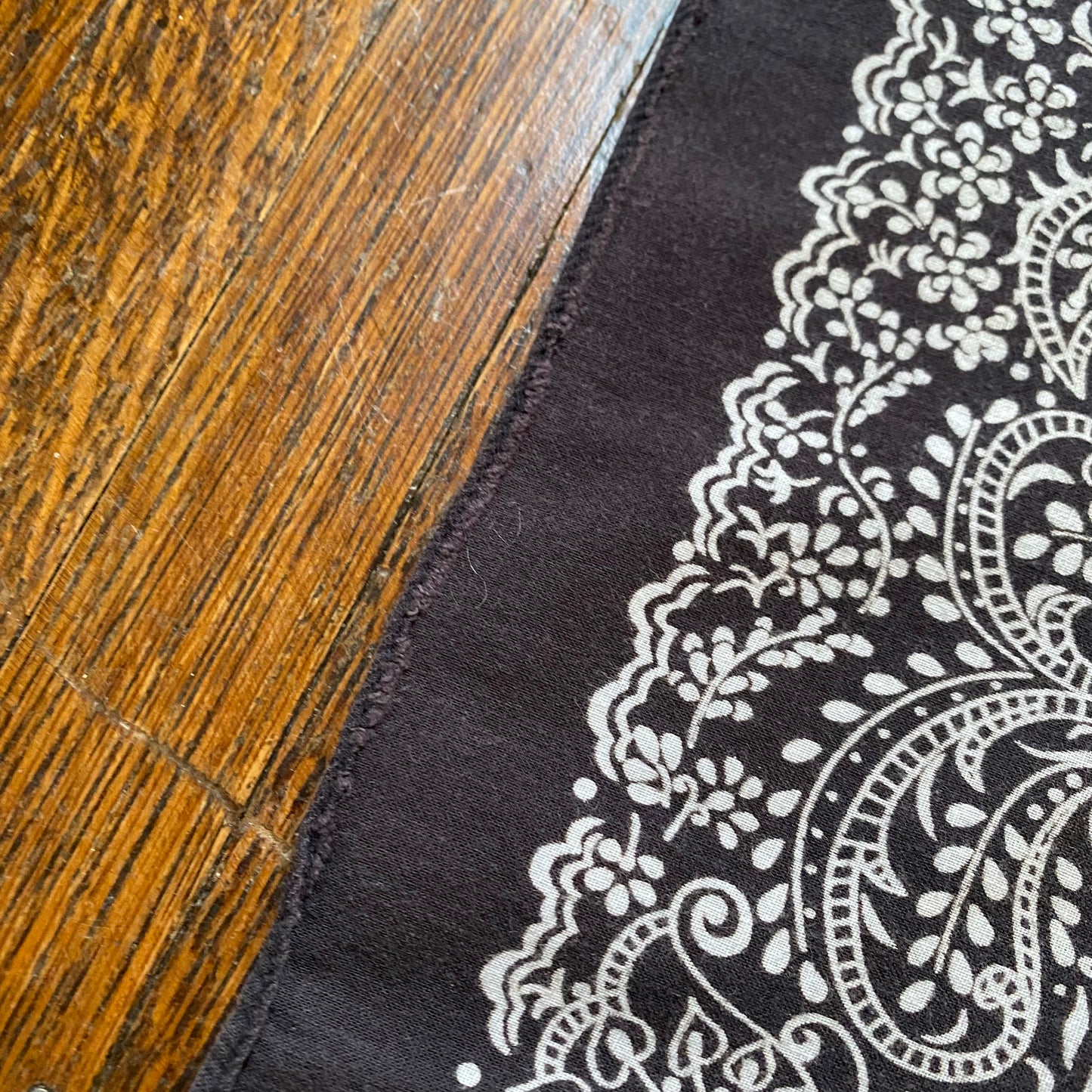 1980s Black Bandana, RN 13960, All Cotton, Fast Color, Crafted with Pride in USA, Selvage Edge
