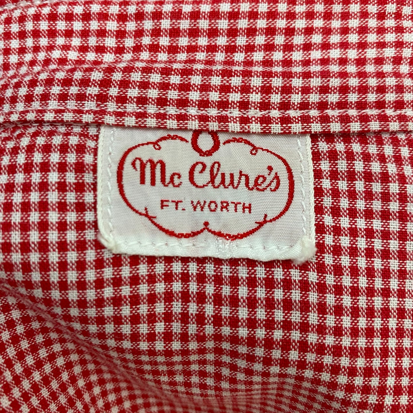 1950s Red Gingham Women’s Western Shirt, McClure's Size S/M