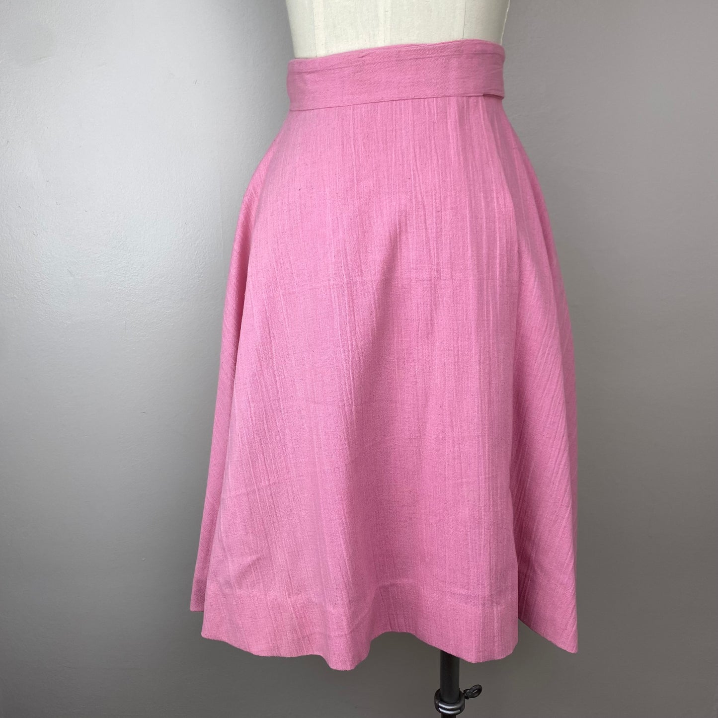 1950s Pink Wrap Midi Skirt, Size XS/S
