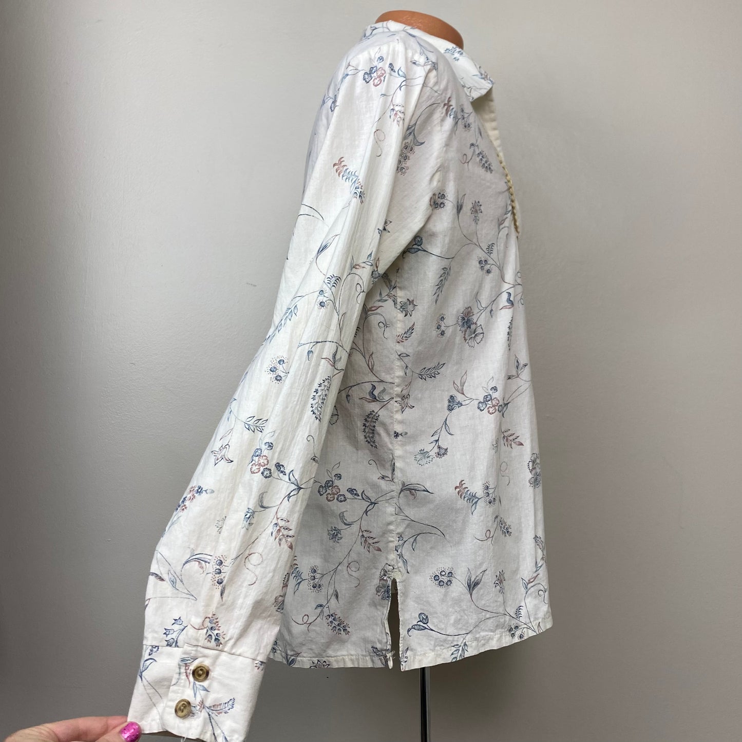 1960s/70s Floral Pull Over Shirt, Alfie California, Size Large, Hippie