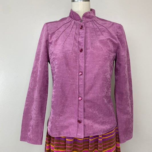 1980s Lavender Velveteen Jacket, Pablo Collection, Size XS/S