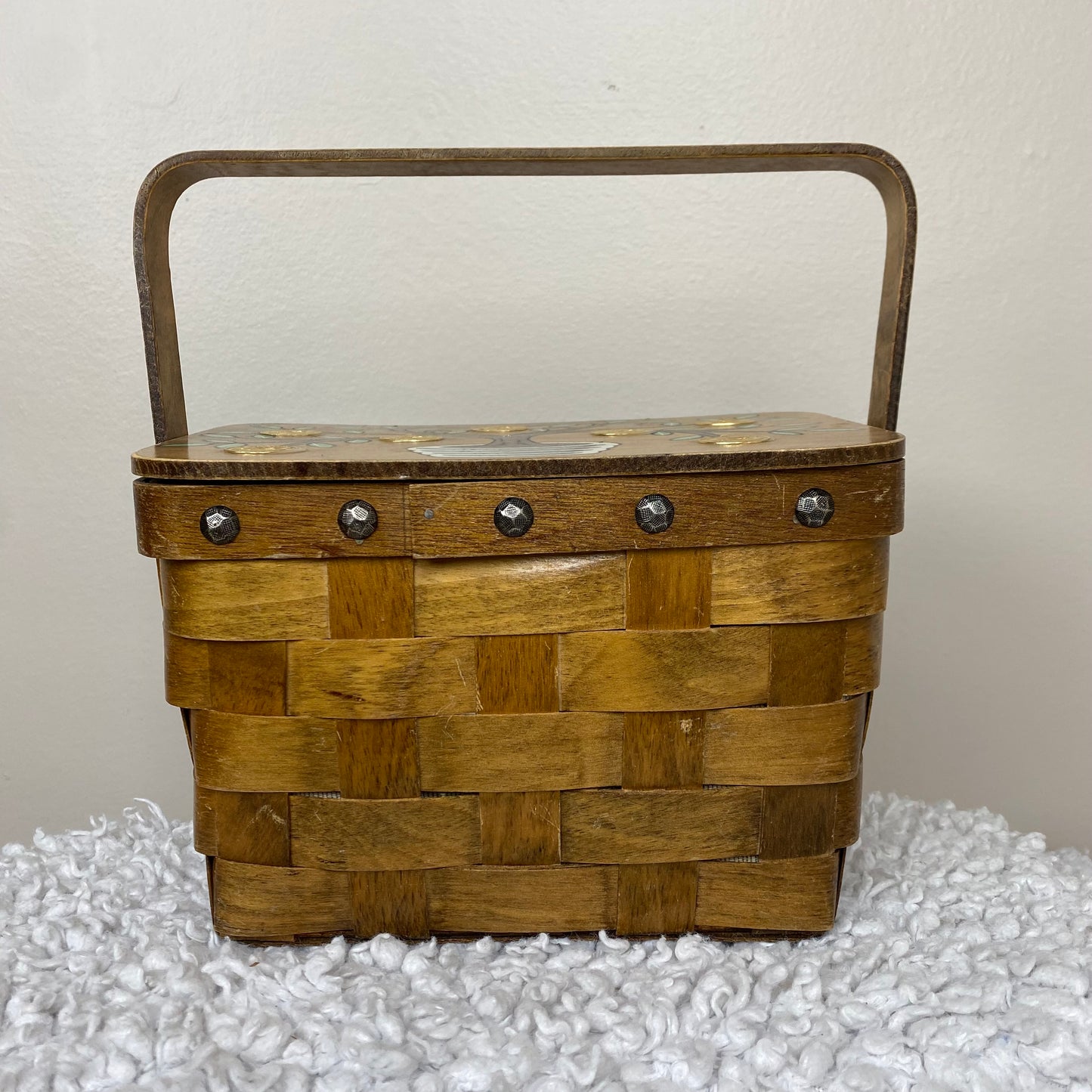 1960s Gary Gail Wooden Basket Purse, Money Tree