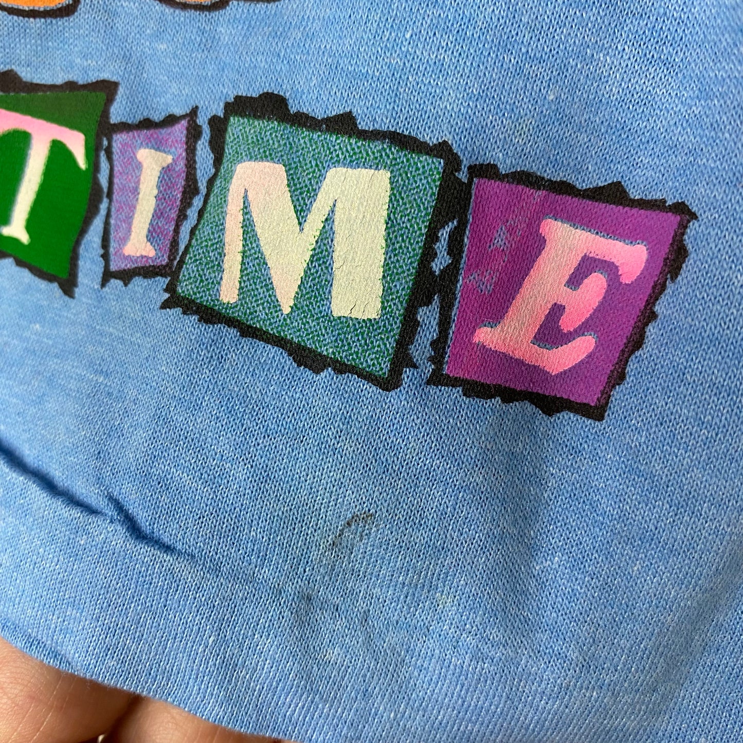 1990s Bootleg Barney T-Shirt, Screen Stars Size 2/3, Playtime Purple Dinosaur, Baseball