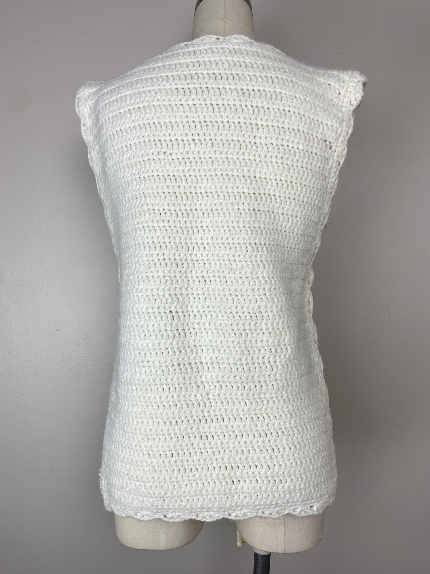 1960s/70s Handmade Sweater Vest with Large Knit Flower