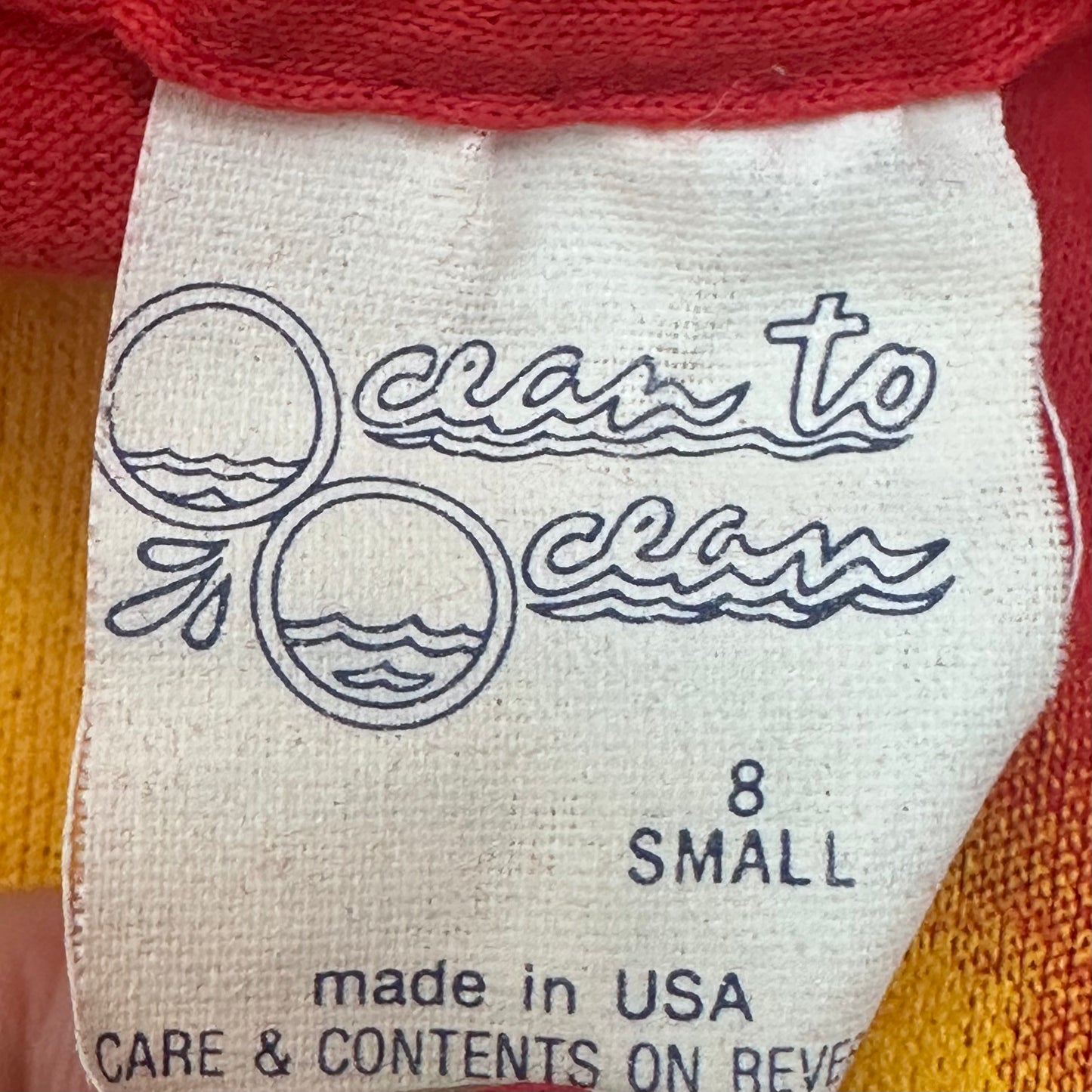 1980s Ocean to Ocean T-Shirt, Kids Size 5/6, Sailboat Sunset