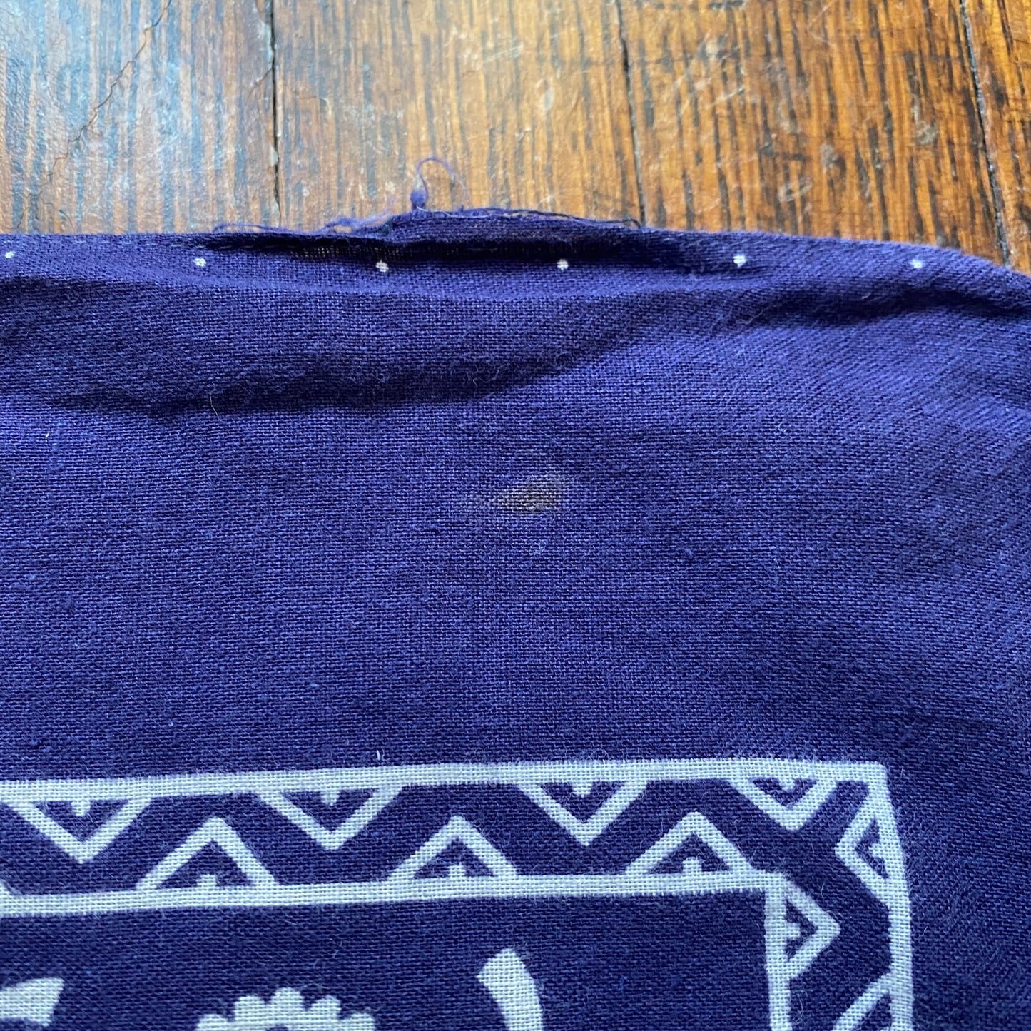 1950s Indigo Bandana, Paisley, Guaranteed Fast Color, Selvage Edge