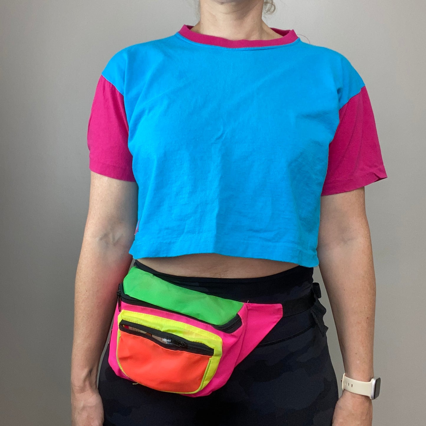 1980s/90s Color Block Cropped T-Shirt, Palmetto’s Size Medium