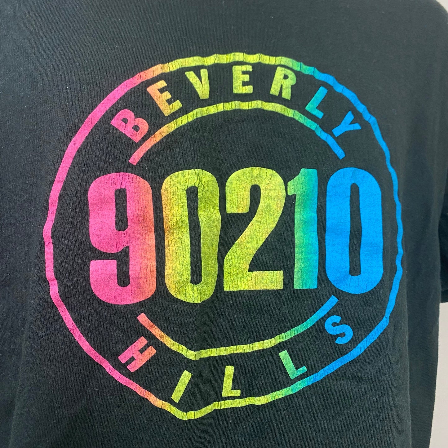 1990s Beverly Hills 90210 T-Shirt, Size L/XL, Rainbow Print