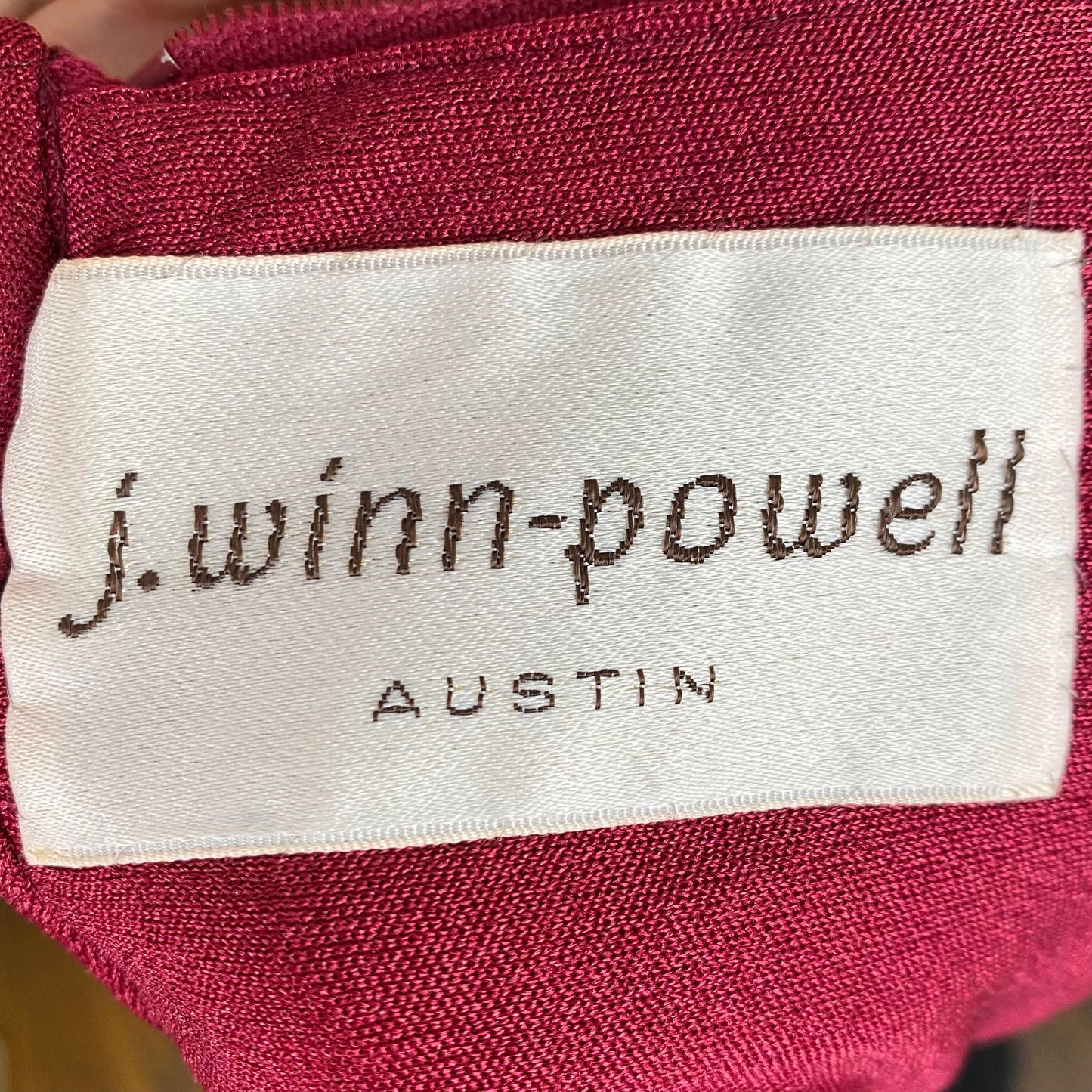 1970s Burgundy Maxi Dress, J. Winn-Powell, Size XS