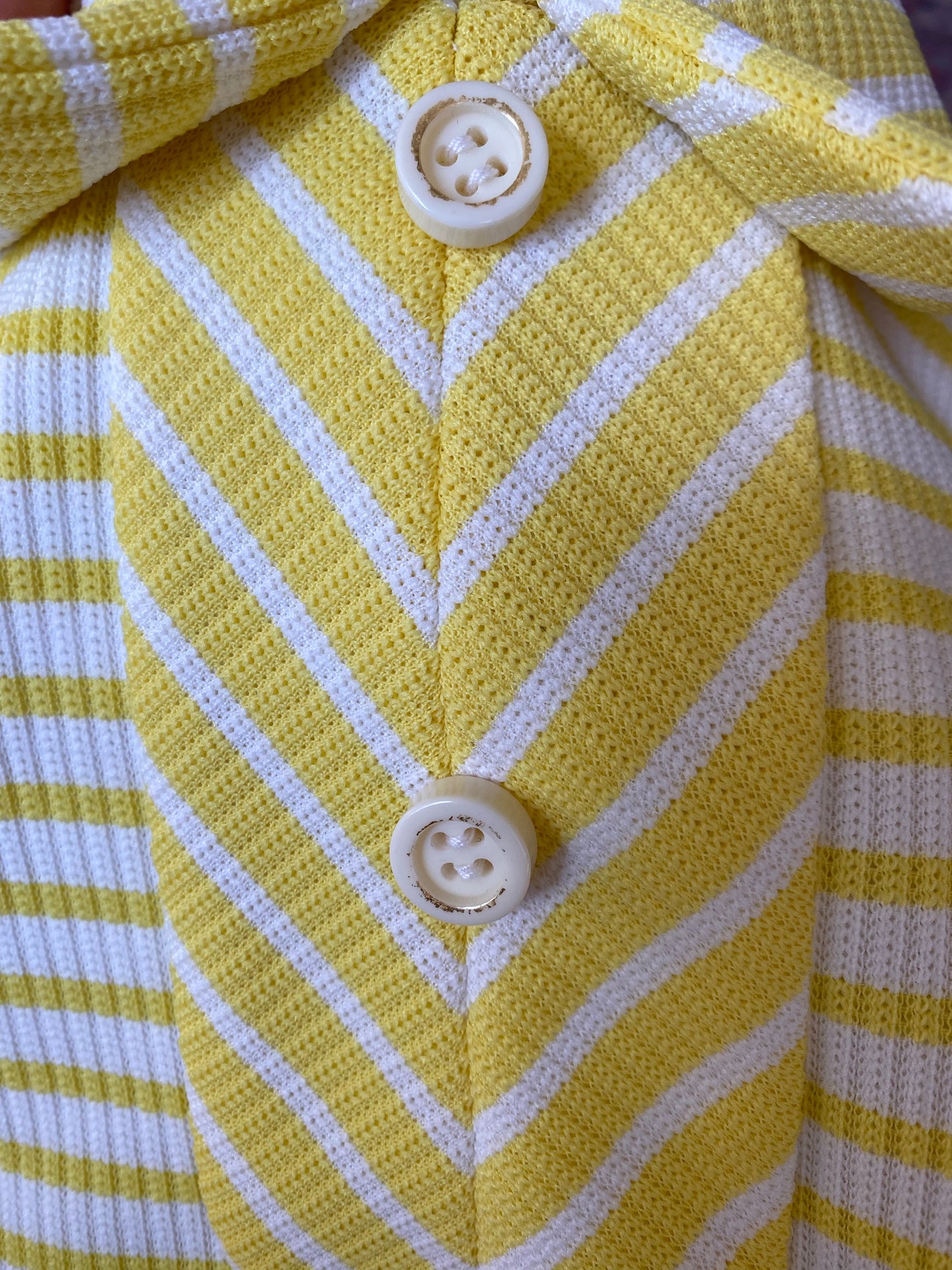 1970s Yellow Striped Dress, Size Medium