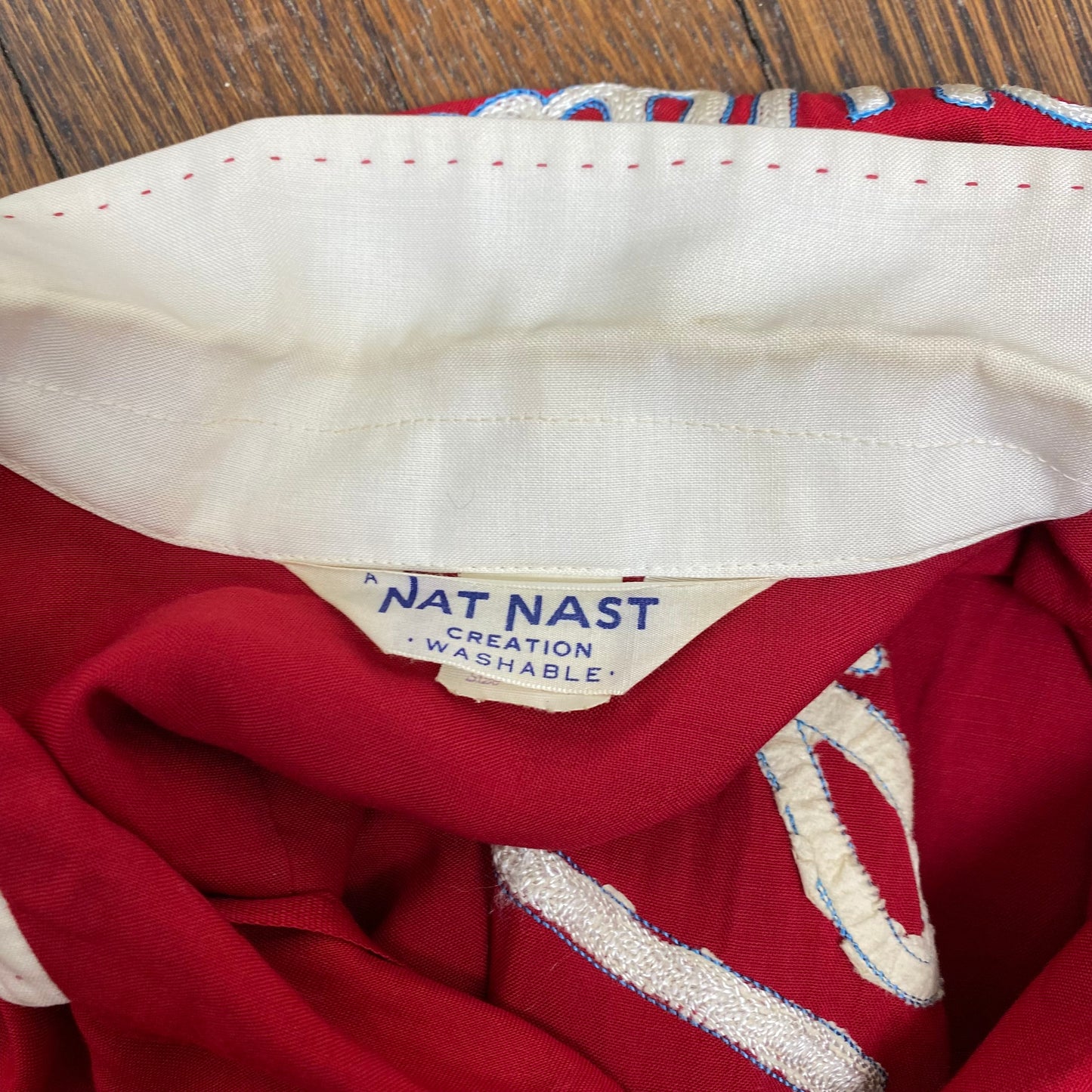 1960s Curtis Person Lanes Red Bowling Shirt, Nat Nast Size 16 1/2, Large/X Large