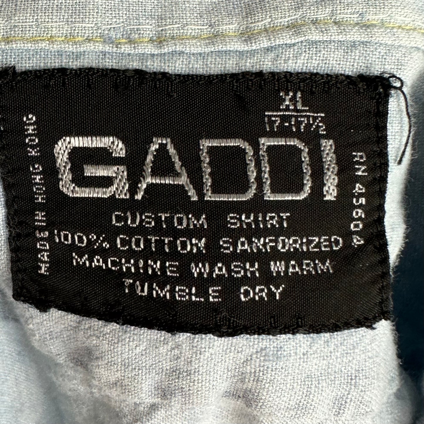 1970s Chambray Shirt with Embroidery, Gaddi Size XL, M.D. Stands for Monkey Doctor