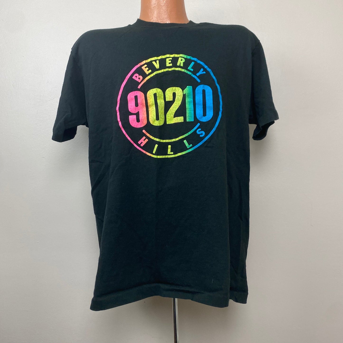 1990s Beverly Hills 90210 T-Shirt, Size L/XL, Rainbow Print