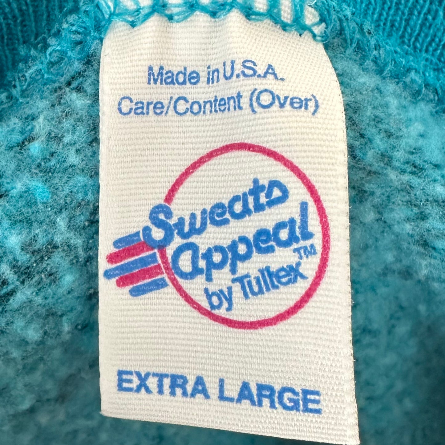1980s Speckled Bright Blue Blank Tri Blend Sweatshirt, Sweats Appeal by Tultex Size XL