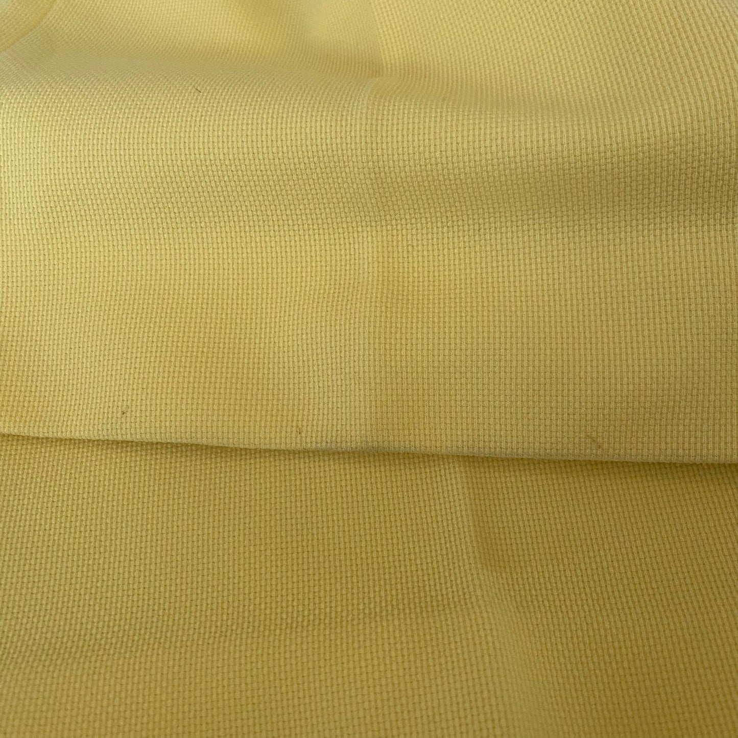 1970s High Waisted Bell Bottom Pants, Center Stage II, Yellow, Textured Double Knit, Size Small, 26x32