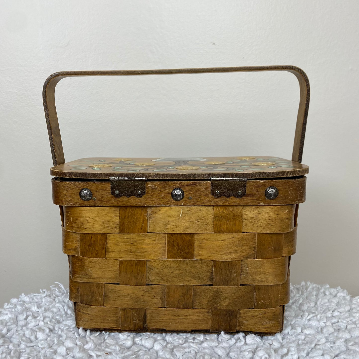 1960s Gary Gail Wooden Basket Purse, Money Tree