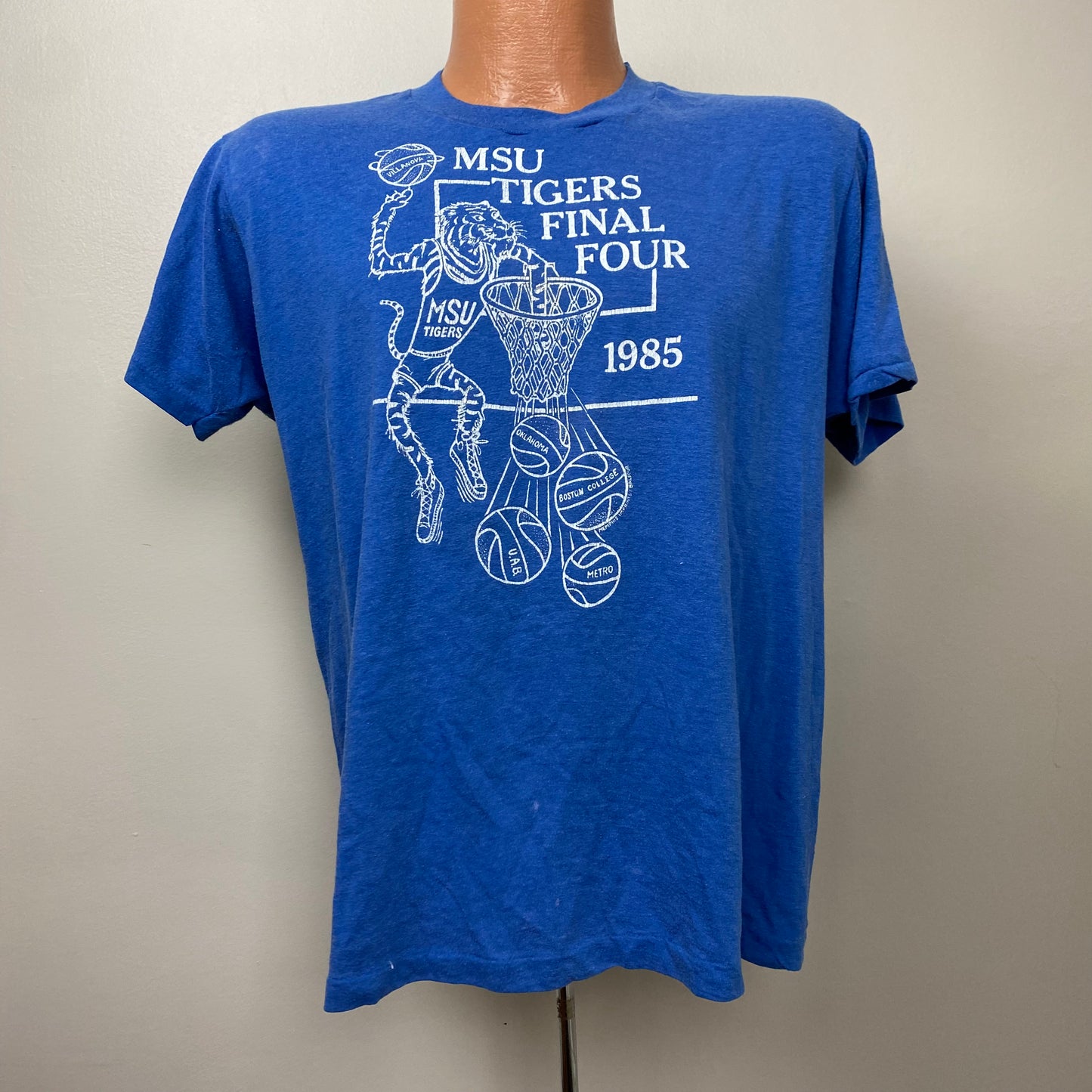 1985 Memphis State Tigers Basketball T-Shirt, Final Four, Screen Stars Size Large
