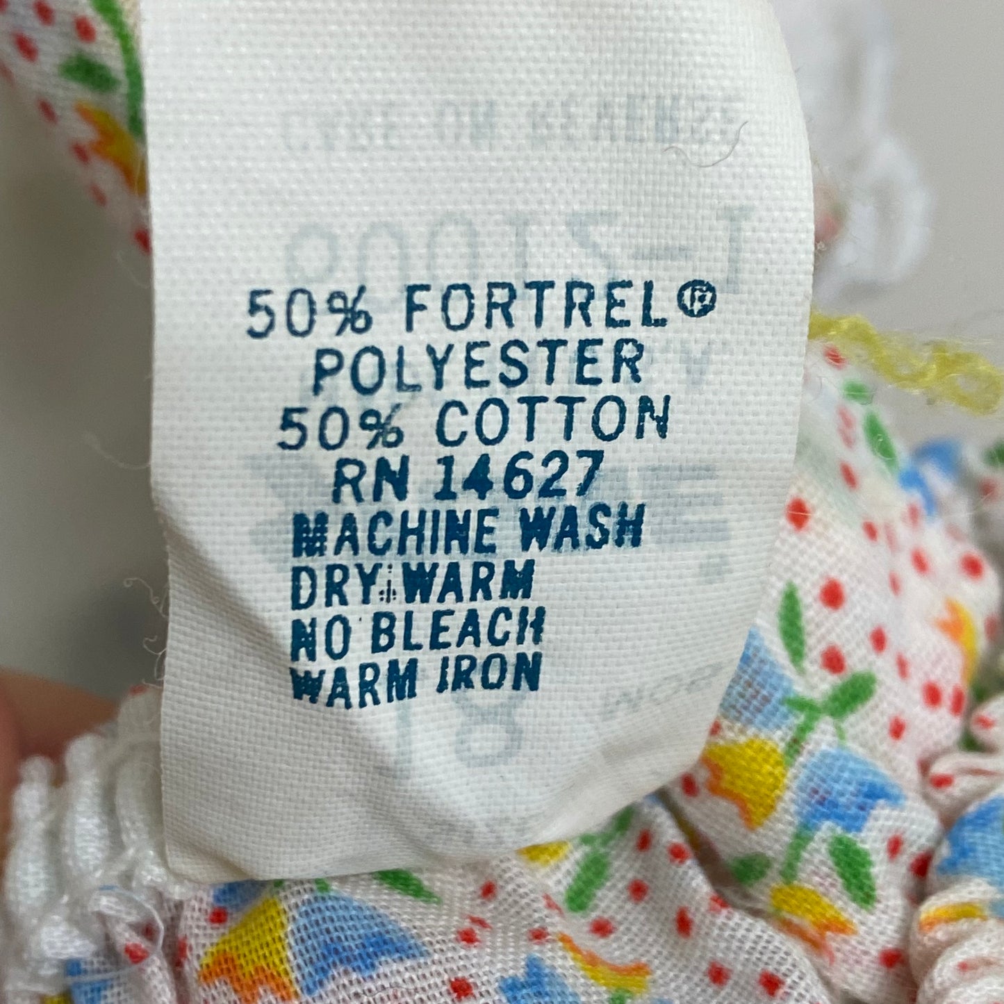 1980s Baby Romper, Ruffle Butt, Floral Appliqué, Size 12-18m