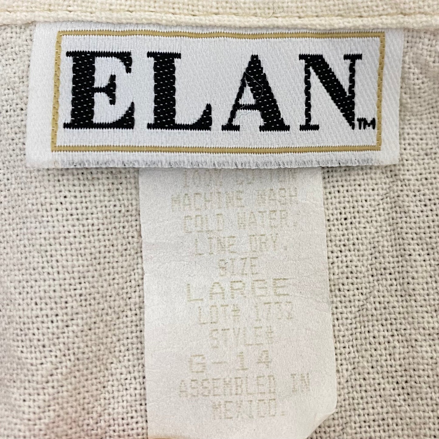 1990s Cream Cropped Tie Front Blouse, Elan, 90s does 70s