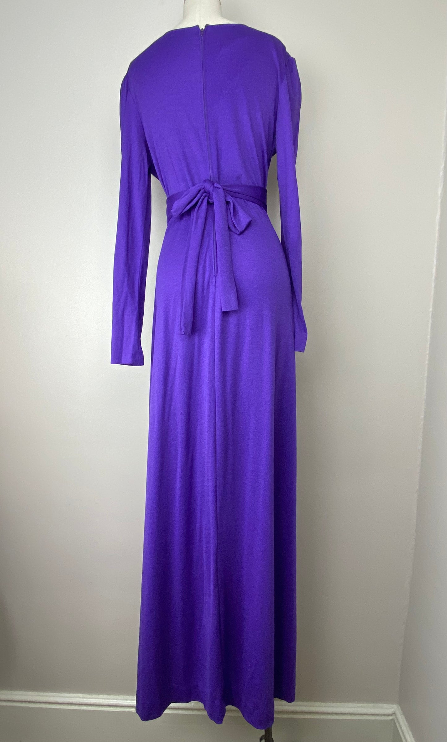 1970s Purple Maxi Dress, Lane Bryant Tall Shop, Size M/L, Long Sleeves