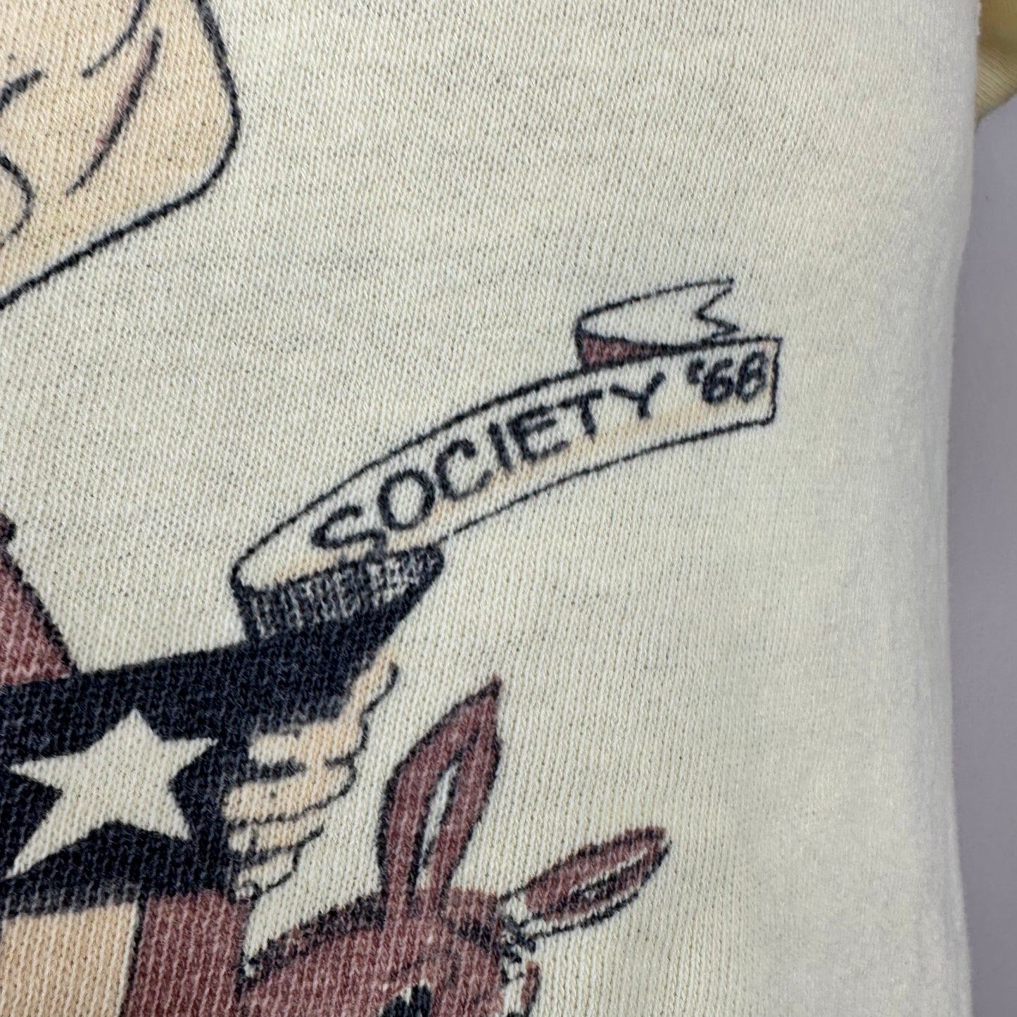 1960s President Lyndon B Johnson Short Sleeve Sweatshirt, Size Small, The Great Society '68