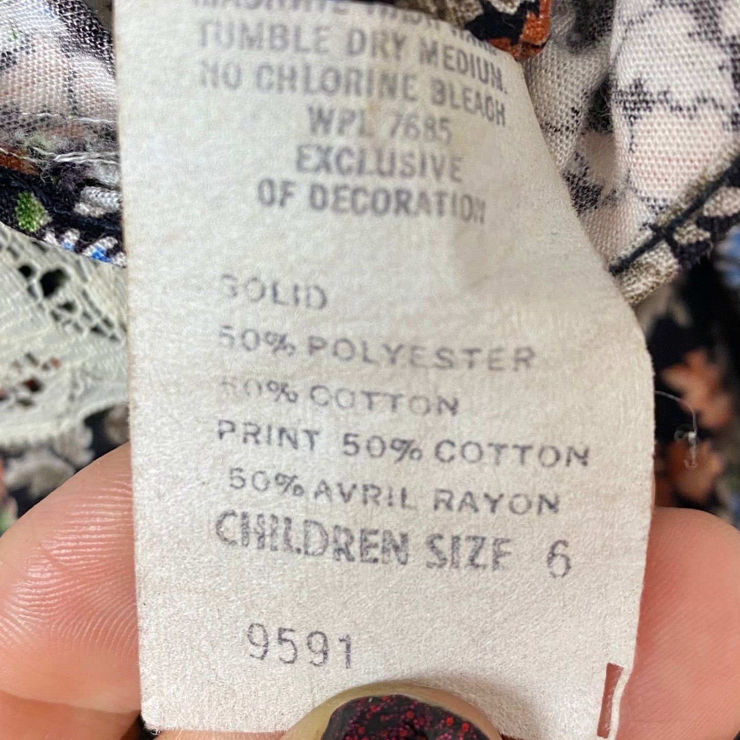 1970s/80s Floral Sundress, Kids Size 6, Prairie, Cottagecore