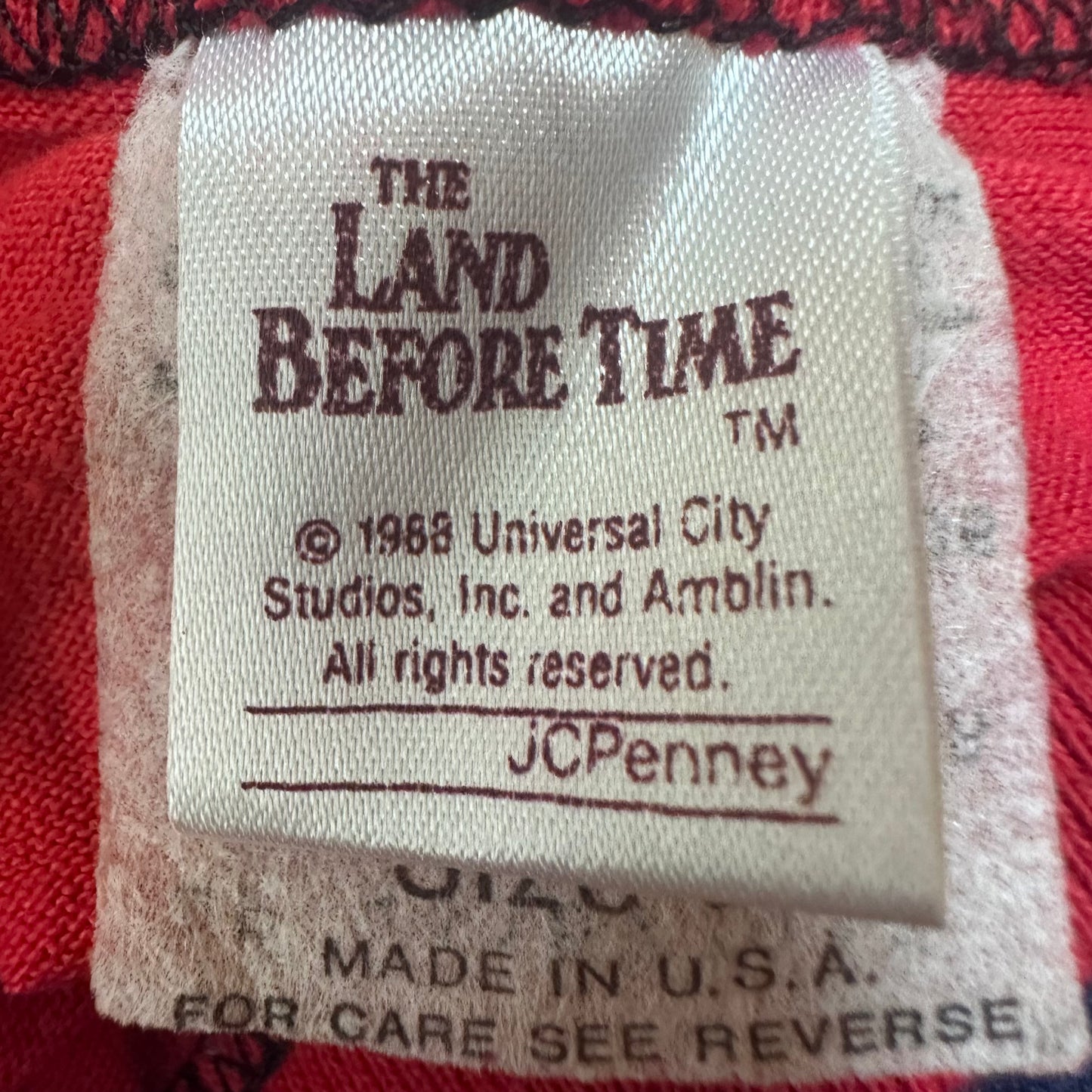 1980s Land Before Time Ringer T-Shirt, Size 6/7, Little Foot Adventure Club