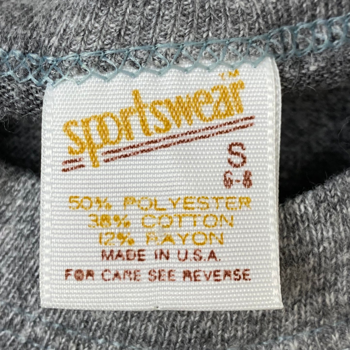 1980s Destin Florida Cropped T-Shirt, Sportswear Tri-Blend, Kids Size 6-8