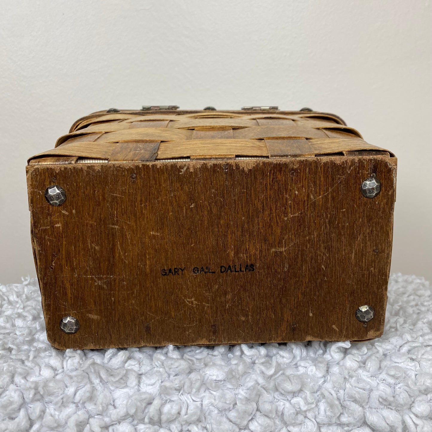 1960s Gary Gail Wooden Basket Purse, Money Tree