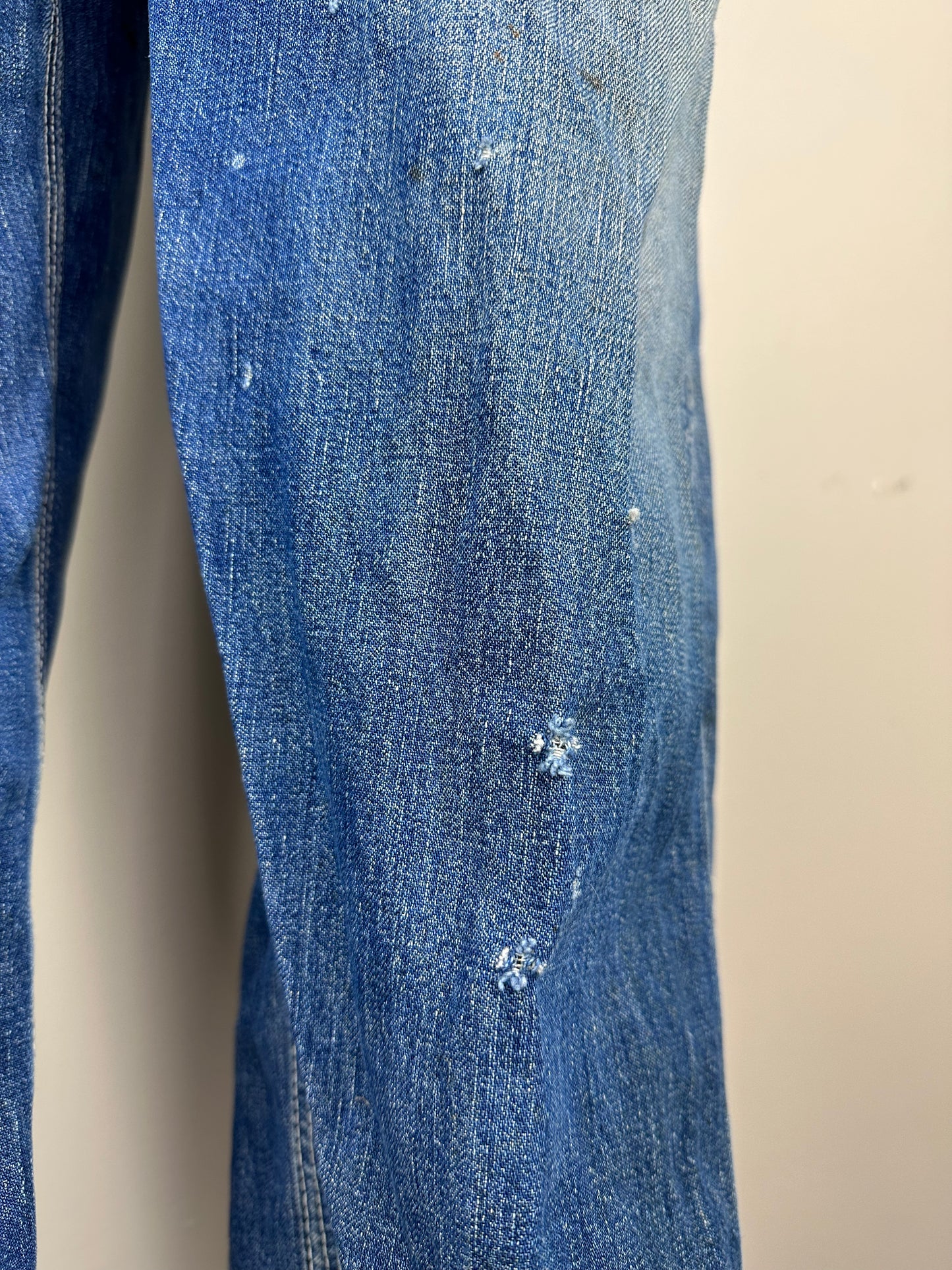 1960s Duck Head Denim Overalls, Size Medium, Distressed Workwear