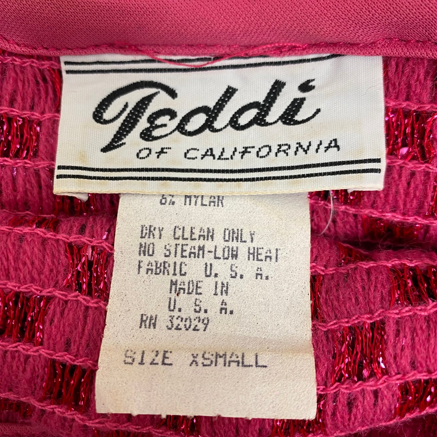 1970s/80s Pink Sequin Top, Teddi of California Size XS