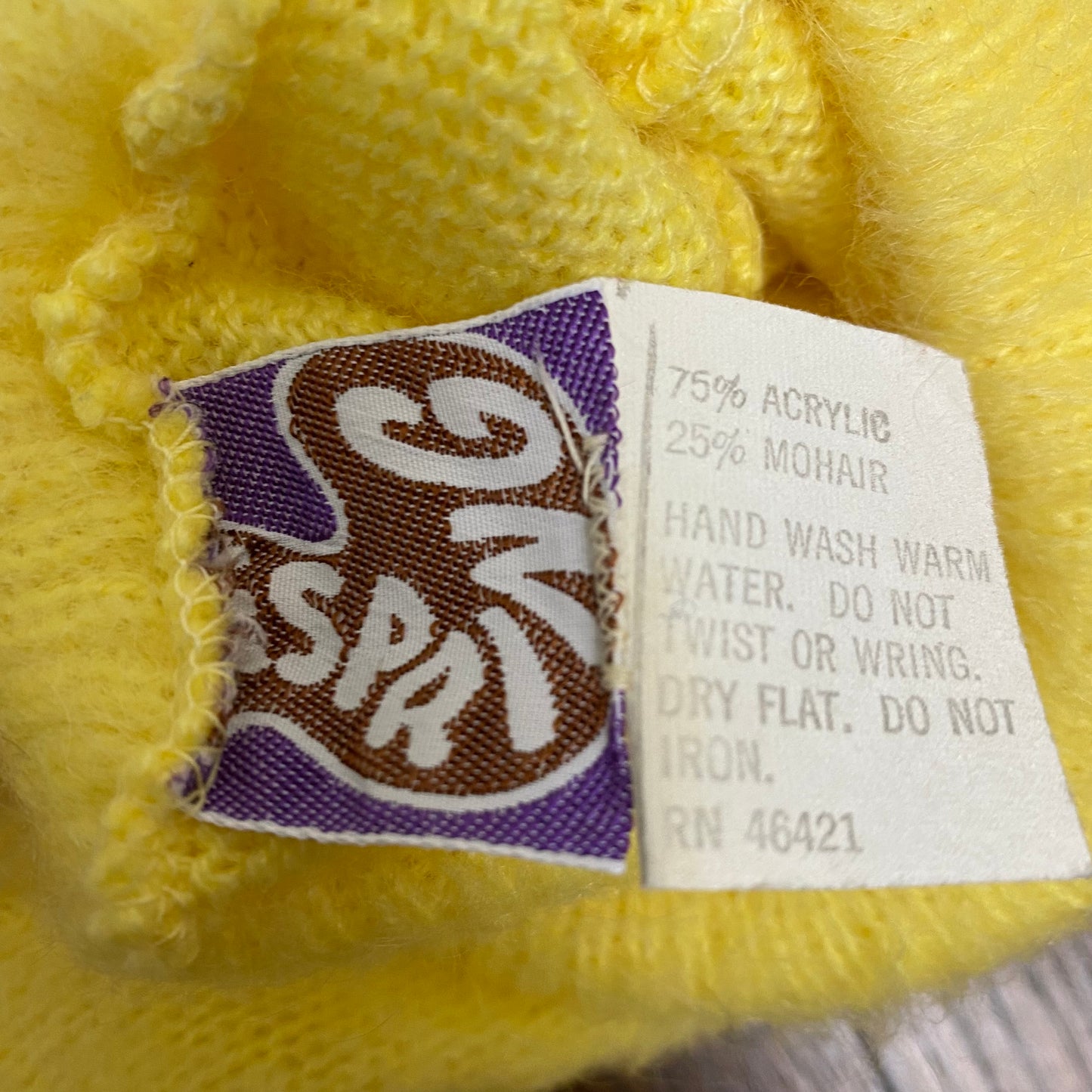1970s Mohair Blend Sweater, Offspring, Sleeveless Turtleneck, Size XS