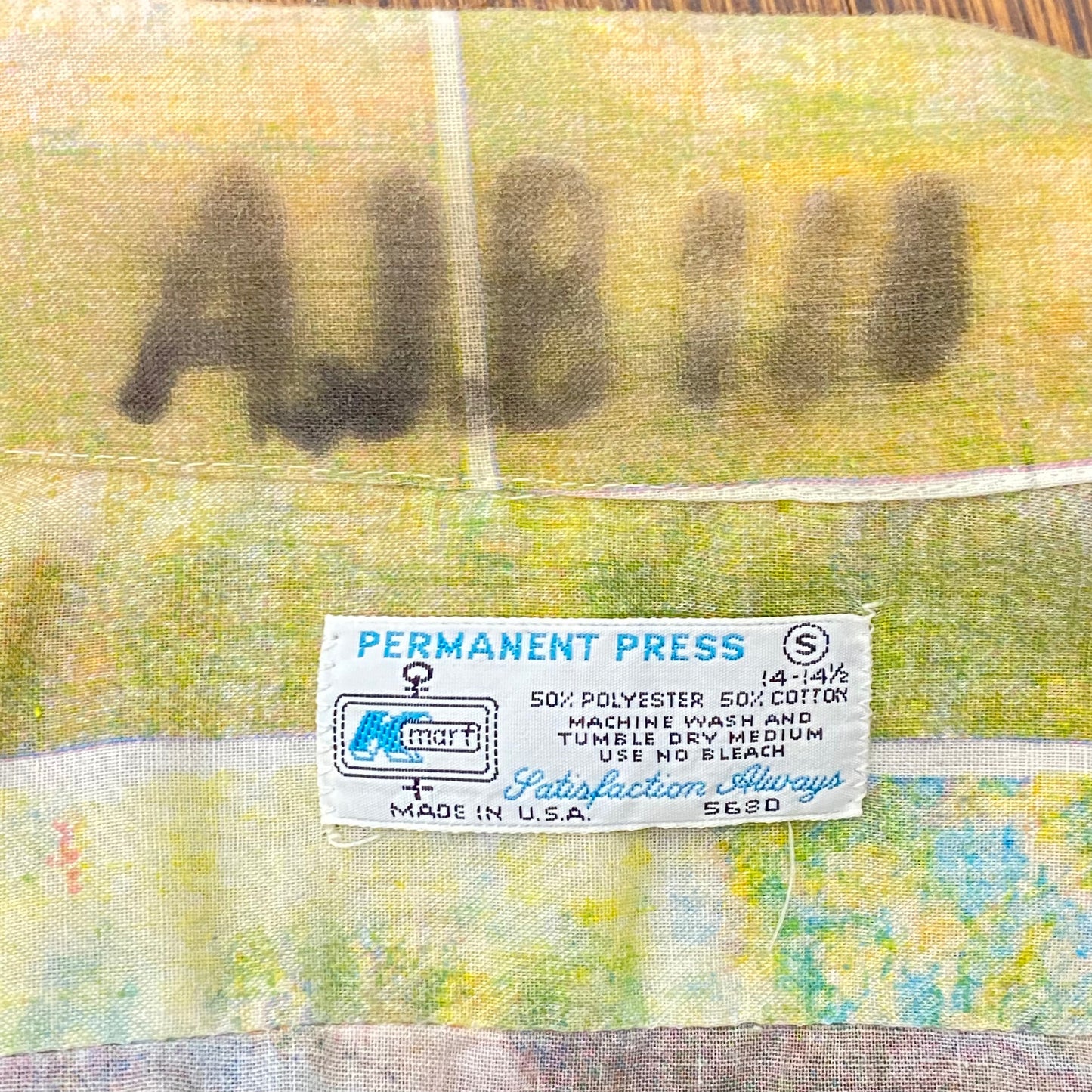 1970s Edgar Degas Print Shirt, K Mart Size Small, Blue Dancers, Ballerinas