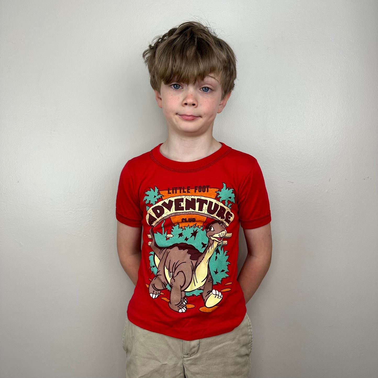 1980s Land Before Time Ringer T-Shirt, Size 6/7, Little Foot Adventure Club