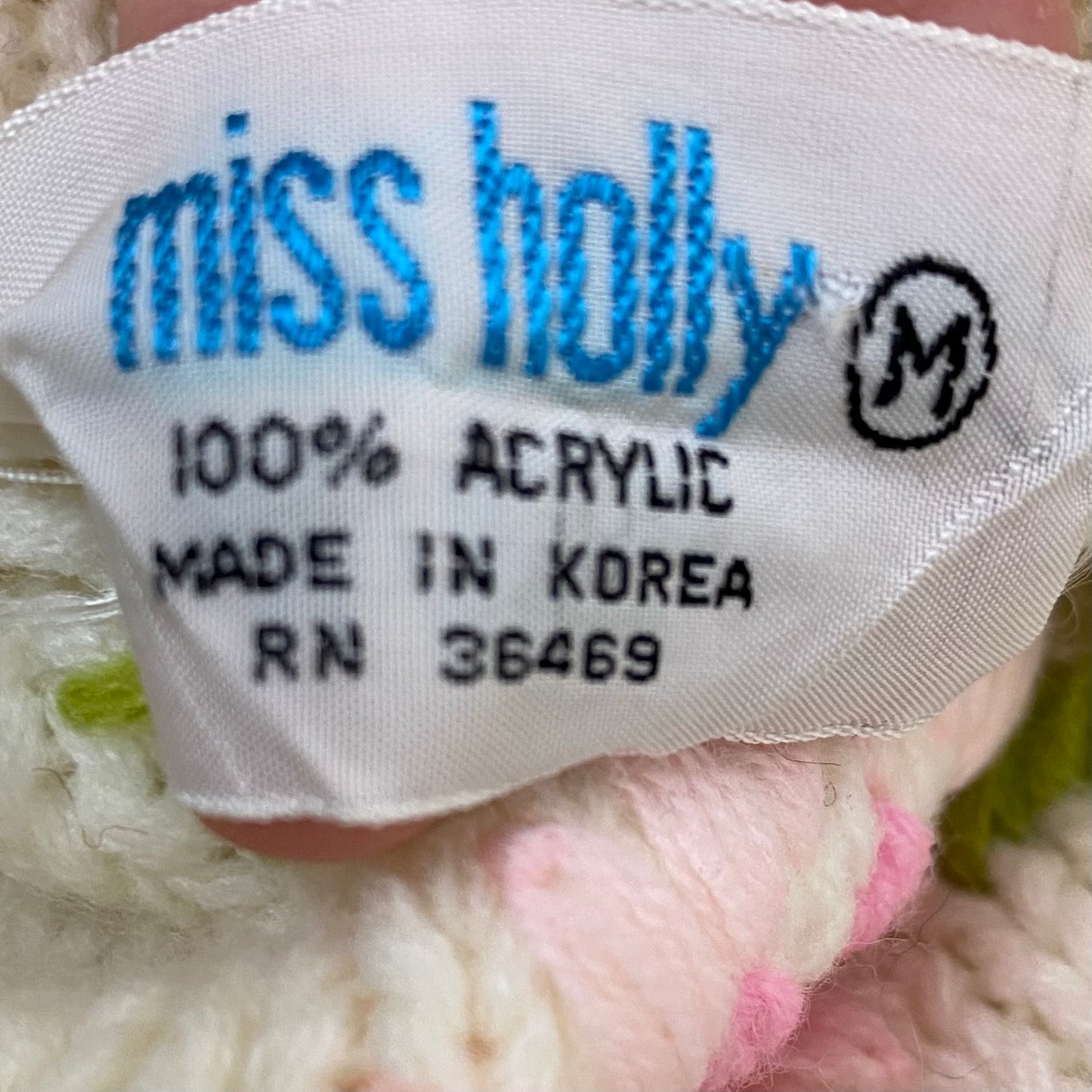 1960s/70s Floral Embroidered Cardigan Sweater, Miss Holly, Size S/M