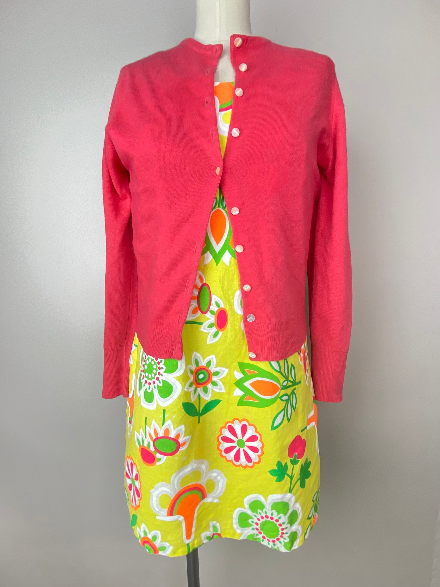 1960s Floral Mini Dress Romper, Size Small, Alex Colman California