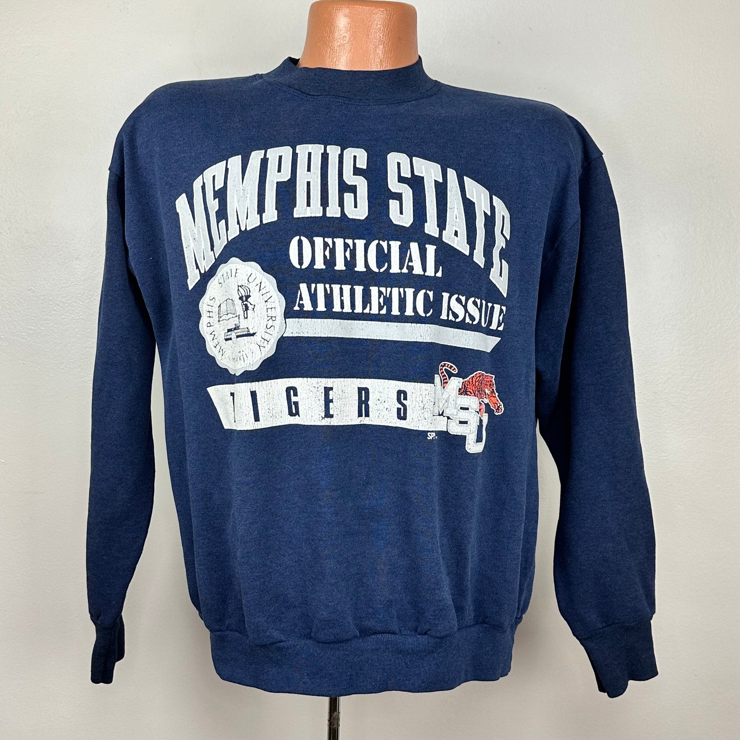 1980s Memphis State Tigers Sweatshirt, Signal Size Large, Official Athletic Issue