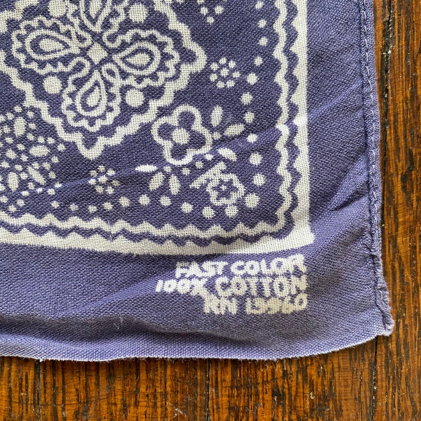1950s/60s Indigo Bandana, RN 13960, 100% Cotton, Fast Color, Selvage Edge