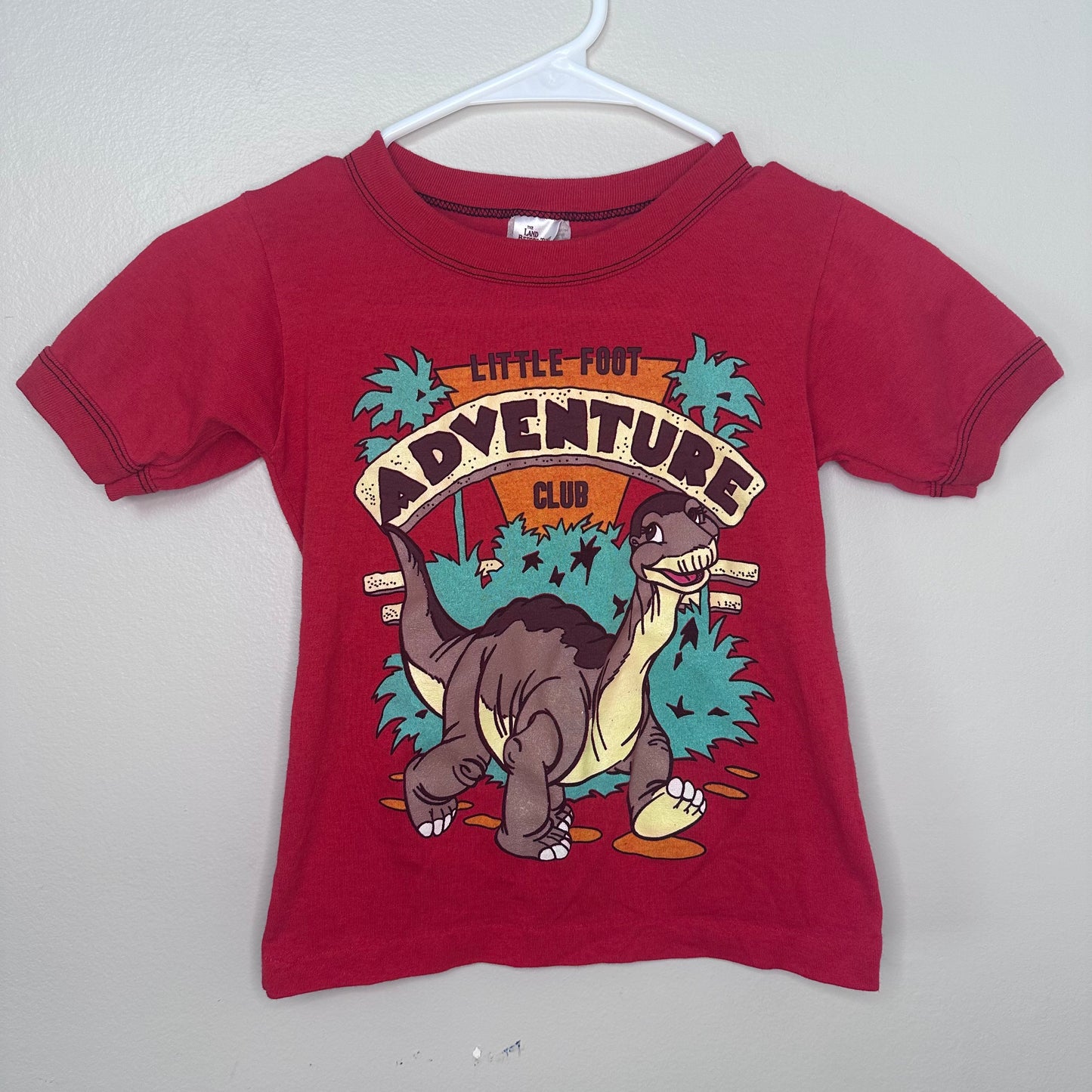 1980s Land Before Time Ringer T-Shirt, Size 6/7, Little Foot Adventure Club