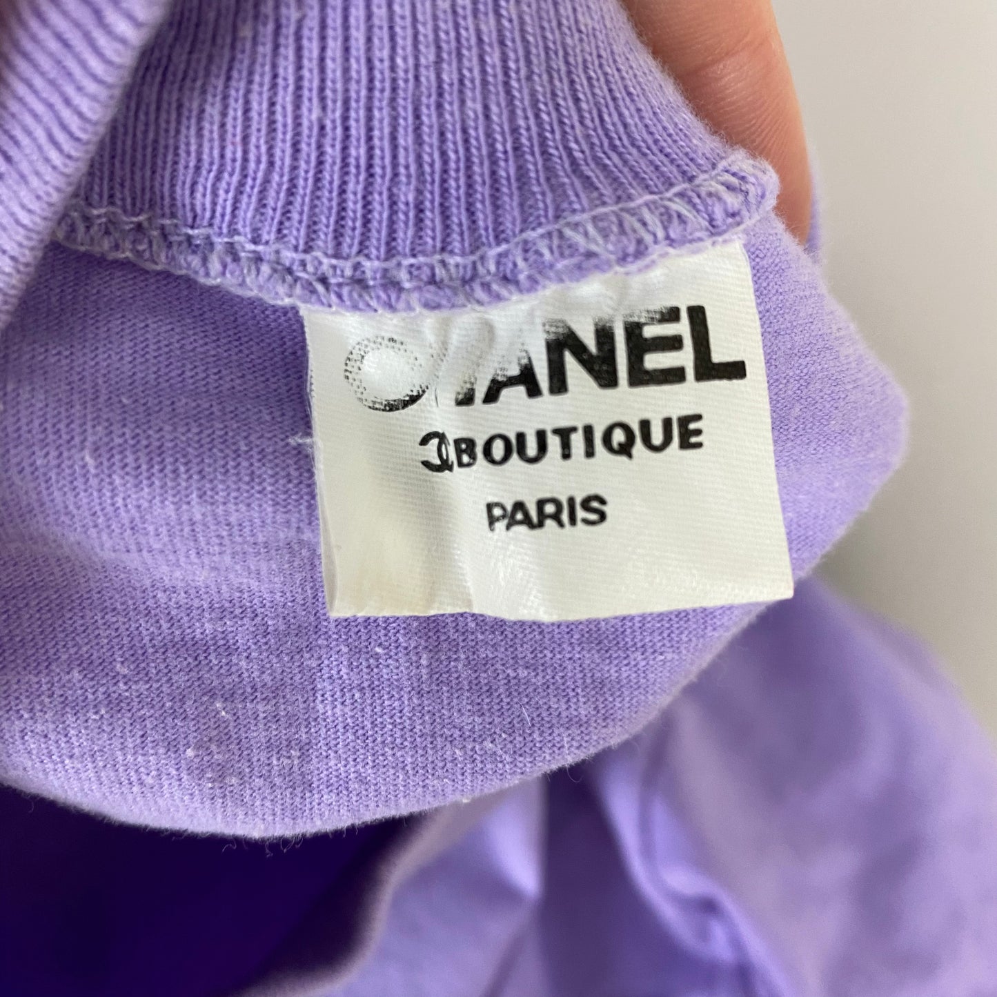 1990s Chanel Paris T-Shirt, Size Large, Lavender