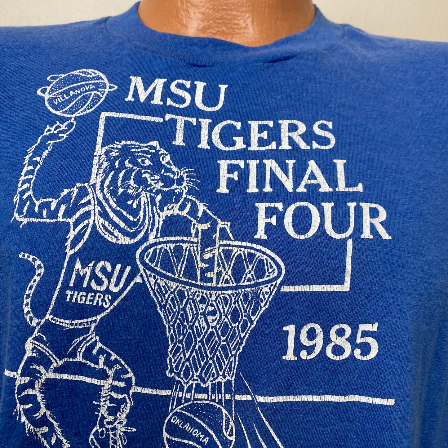 1985 Memphis State Tigers Basketball T-Shirt, Final Four, Screen Stars Size Large